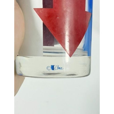 Highball Tall Bar Drinking Glasses Cera Vintage Mid 20th Century Red, White & Blue - Set of 4 Patriotic Memorial July 4th America Arrow