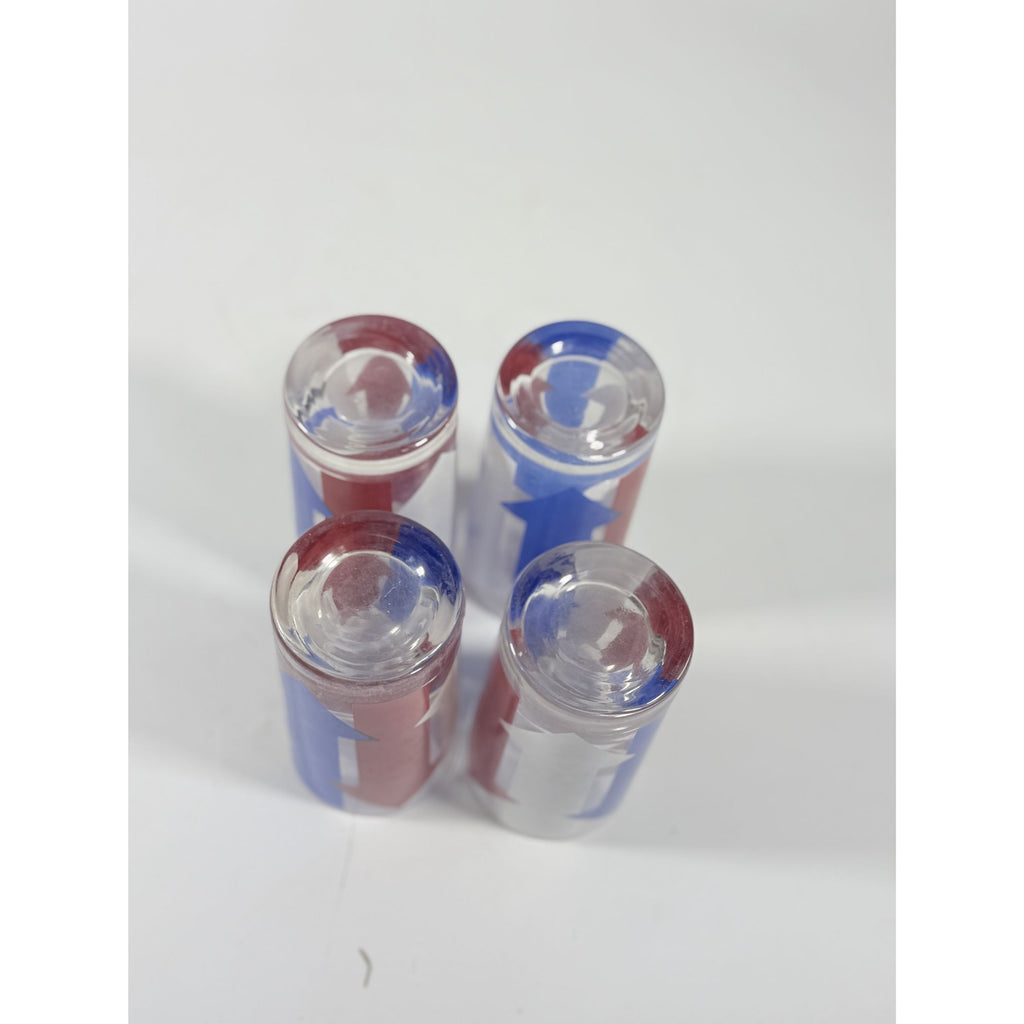 Highball Tall Bar Drinking Glasses Cera Vintage Mid 20th Century Red, White & Blue - Set of 4 Patriotic Memorial July 4th America Arrow
