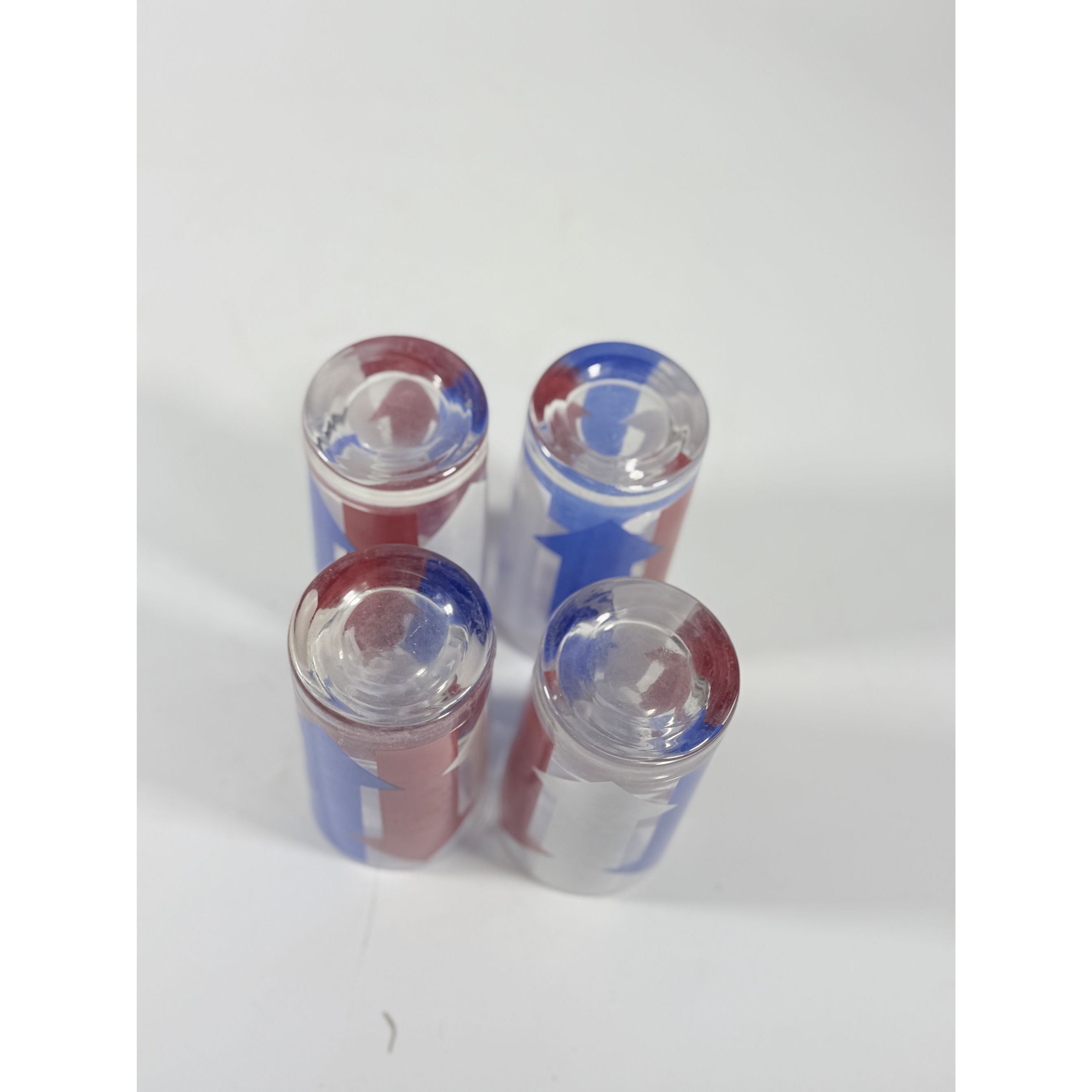 Highball Tall Bar Drinking Glasses Cera Vintage Mid 20th Century Red, White & Blue - Set of 4 Patriotic Memorial July 4th America Arrow