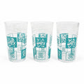 Drinking Glasses Tea Water Hazel Atlas Set 3 Pennsylvania Dutch Amish Americana Teal White Tumblers Mid Century Replacement Glassware