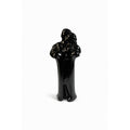 Art Deco Sculpture Statue Glossy Black Ceramic Couple Embracing Romance Figurine Miami VIce 80s retro Shelf Home Decor Decorative Accents