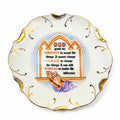 Serenity Prayer Plate Porcelain Ceramic Made Japan Mid State Gallery Wall Decor Jesus Christianity Religious Granny Core Praying Hands Gold