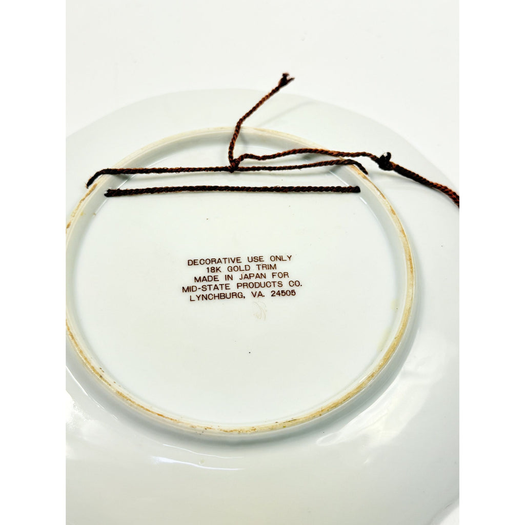 Serenity Prayer Plate Porcelain Ceramic Made Japan Mid State Gallery Wall Decor Jesus Christianity Religious Granny Core Praying Hands Gold