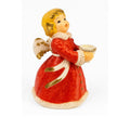 Candle Holder Goebel Hummel Figurine Germany Chrismas Angel Red  Frobek 9" tall Vintage Holiday Seasonal Porcelain Ceramic Collectible