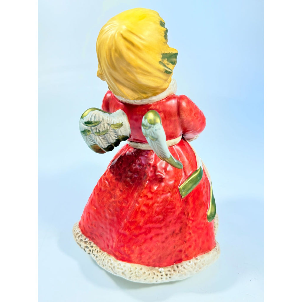 Candle Holder Goebel Hummel Figurine Germany Chrismas Angel Red  Frobek 9" tall Vintage Holiday Seasonal Porcelain Ceramic Collectible