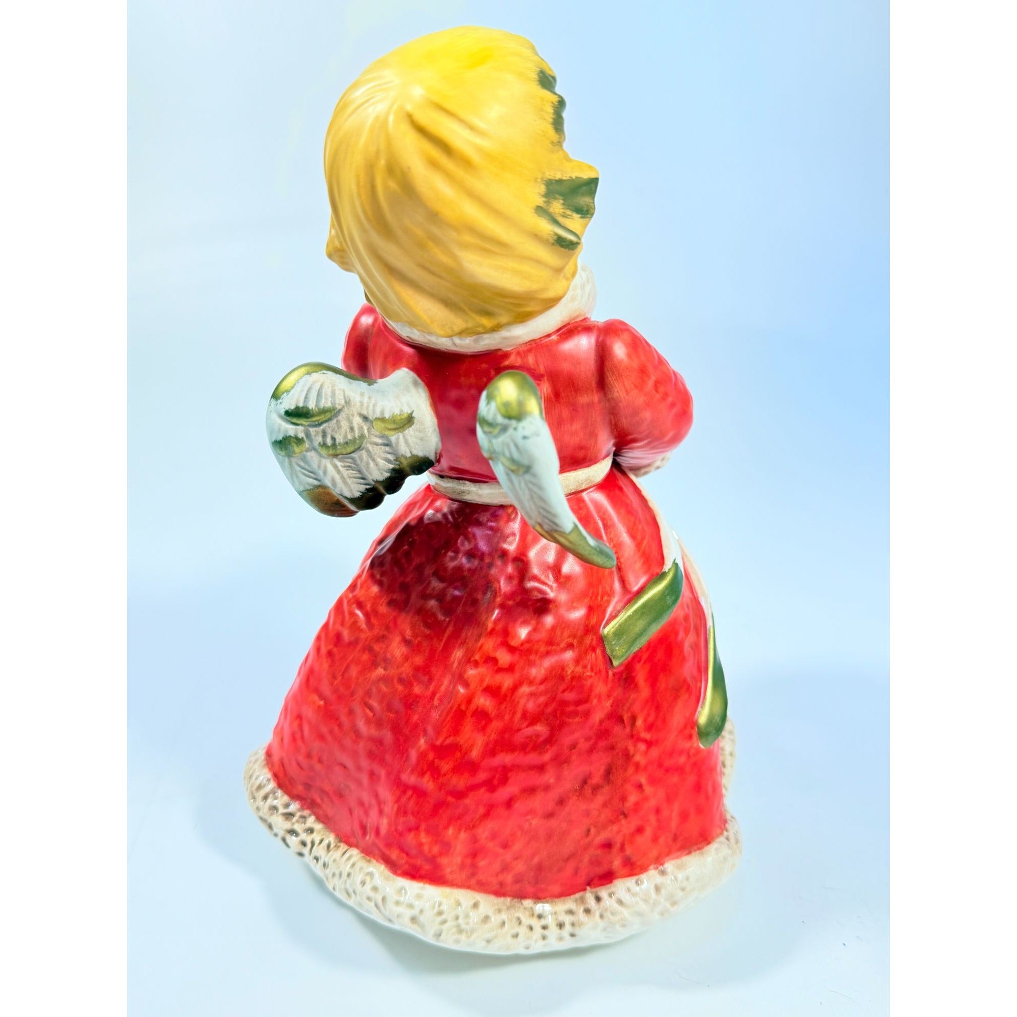 Candle Holder Goebel Hummel Figurine Germany Chrismas Angel Red  Frobek 9" tall Vintage Holiday Seasonal Porcelain Ceramic Collectible