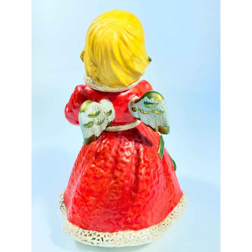 Candle Holder Goebel Hummel Figurine Germany Chrismas Angel Red  Frobek 9" tall Vintage Holiday Seasonal Porcelain Ceramic Collectible