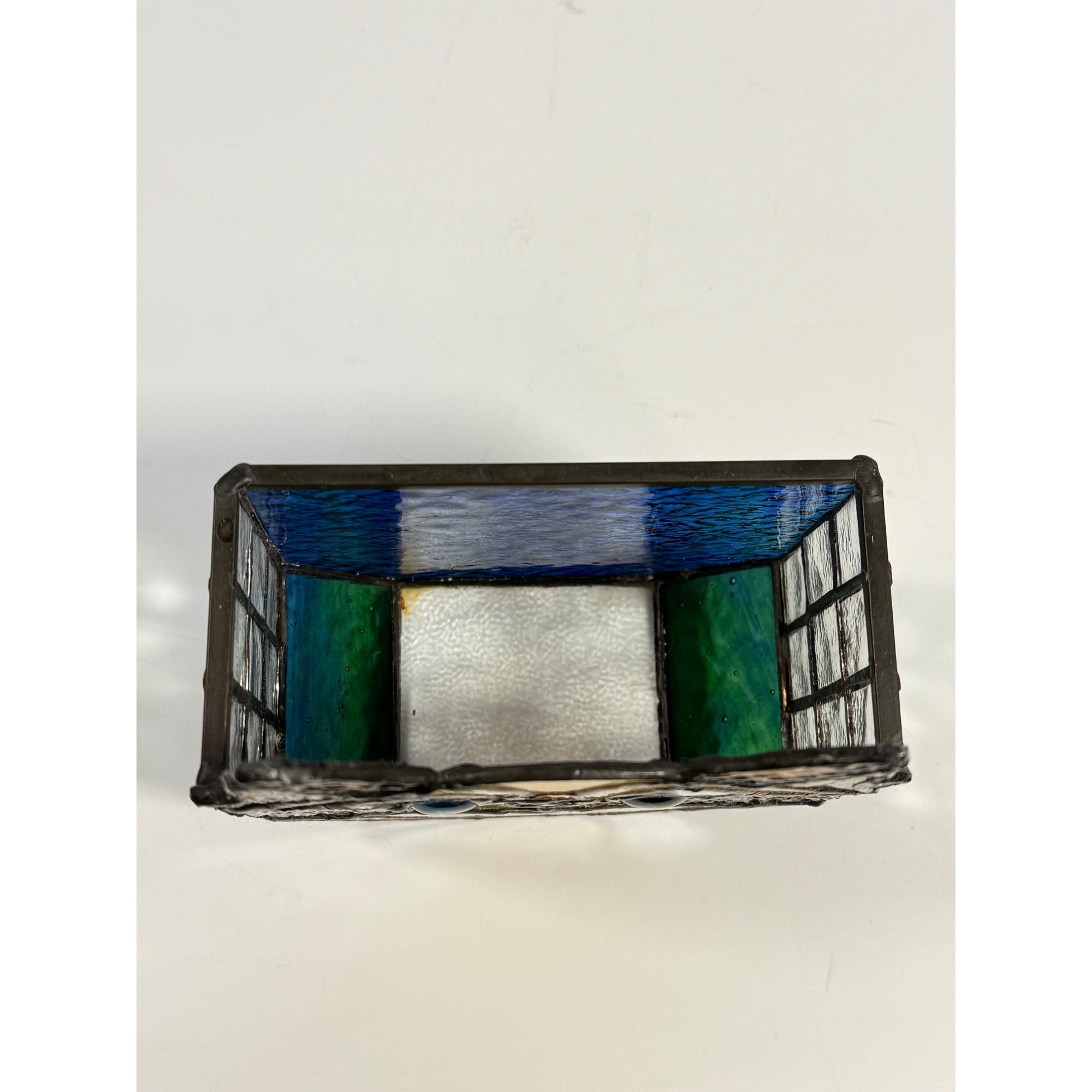 Cat Stained Glass Tea Light Pencil Holder Planter Unique Gift Desk Accessories Handmade Orange Tabby Home Decor Decorative Accents