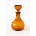 Hand Blown Amber Genie Decanter Glass bottle |  Owens Illinois Moon & star design | Stopper Bagdad Moon Star USA Nautical or Beehive