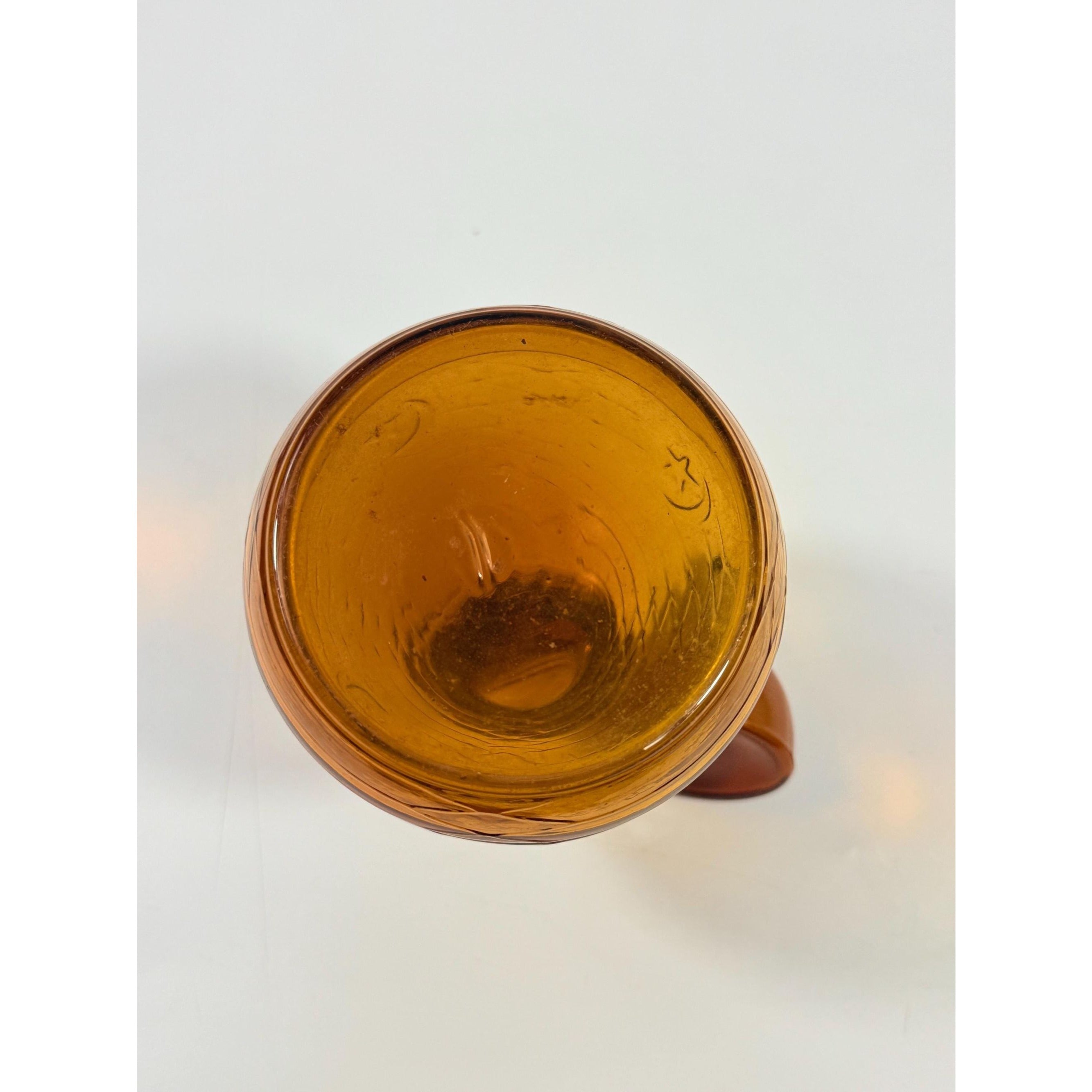 Hand Blown Amber Genie Decanter Glass bottle |  Owens Illinois Moon & star design | Stopper Bagdad Moon Star USA Nautical or Beehive