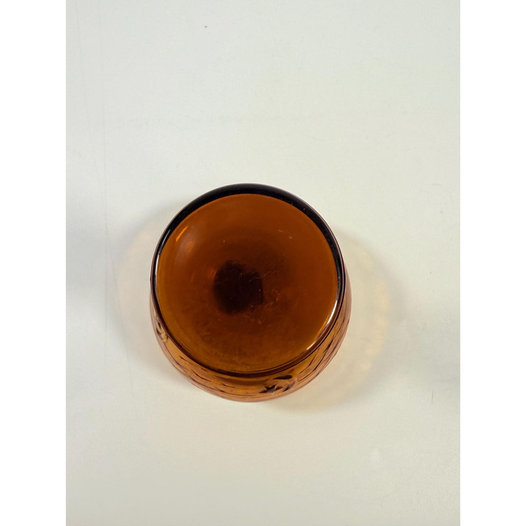 Hand Blown Amber Genie Decanter Glass bottle |  Owens Illinois Moon & star design | Stopper Bagdad Moon Star USA Nautical or Beehive