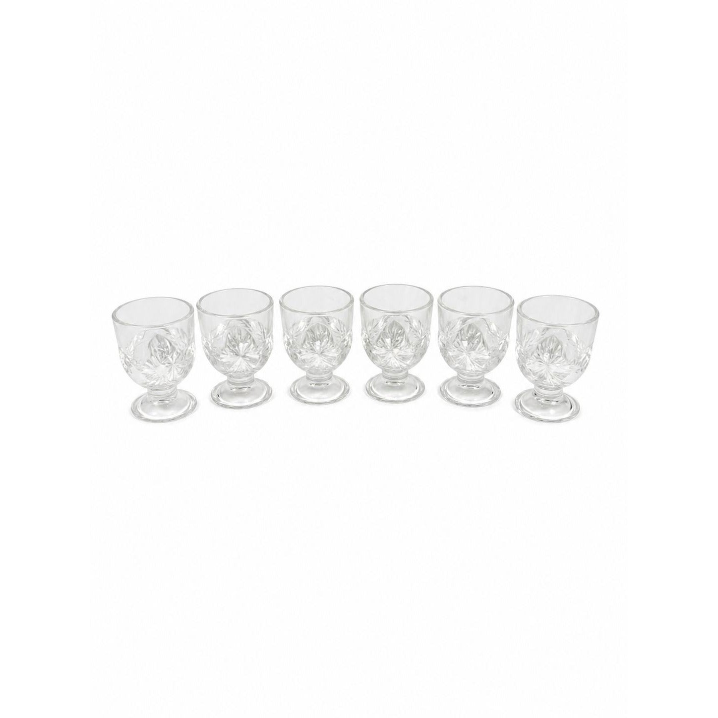 Egg Cup Holders 6 Arc France Clear Glass Chicken Replacement Glassware Vintage Serving Tableware Granny Cottage Core Farmhouse