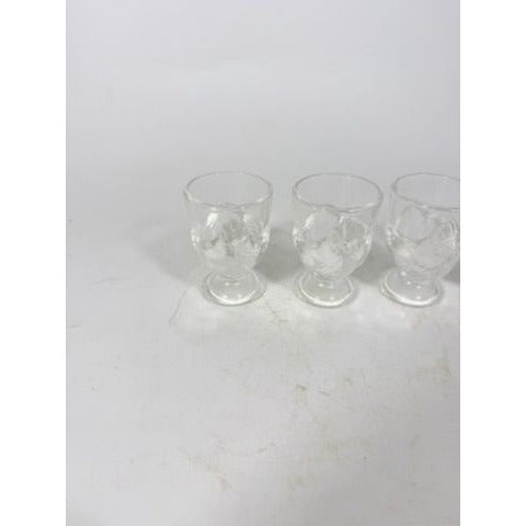 Egg Cup Holders 6 Arc France Clear Glass Chicken Replacement Glassware Vintage Serving Tableware Granny Cottage Core Farmhouse