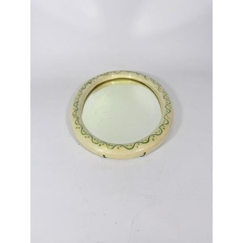 Pottery Mirror Vanity Tray Hand Painted Vine Motif Vintage Home Decor Decorative Accents