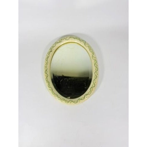 Pottery Mirror Vanity Tray Hand Painted Vine Motif Vintage Home Decor Decorative Accents