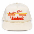 Trucker Hat Vintage Hardee’s Breakfast Club Cap White Orange Letters Retro Restaurant Collectibles