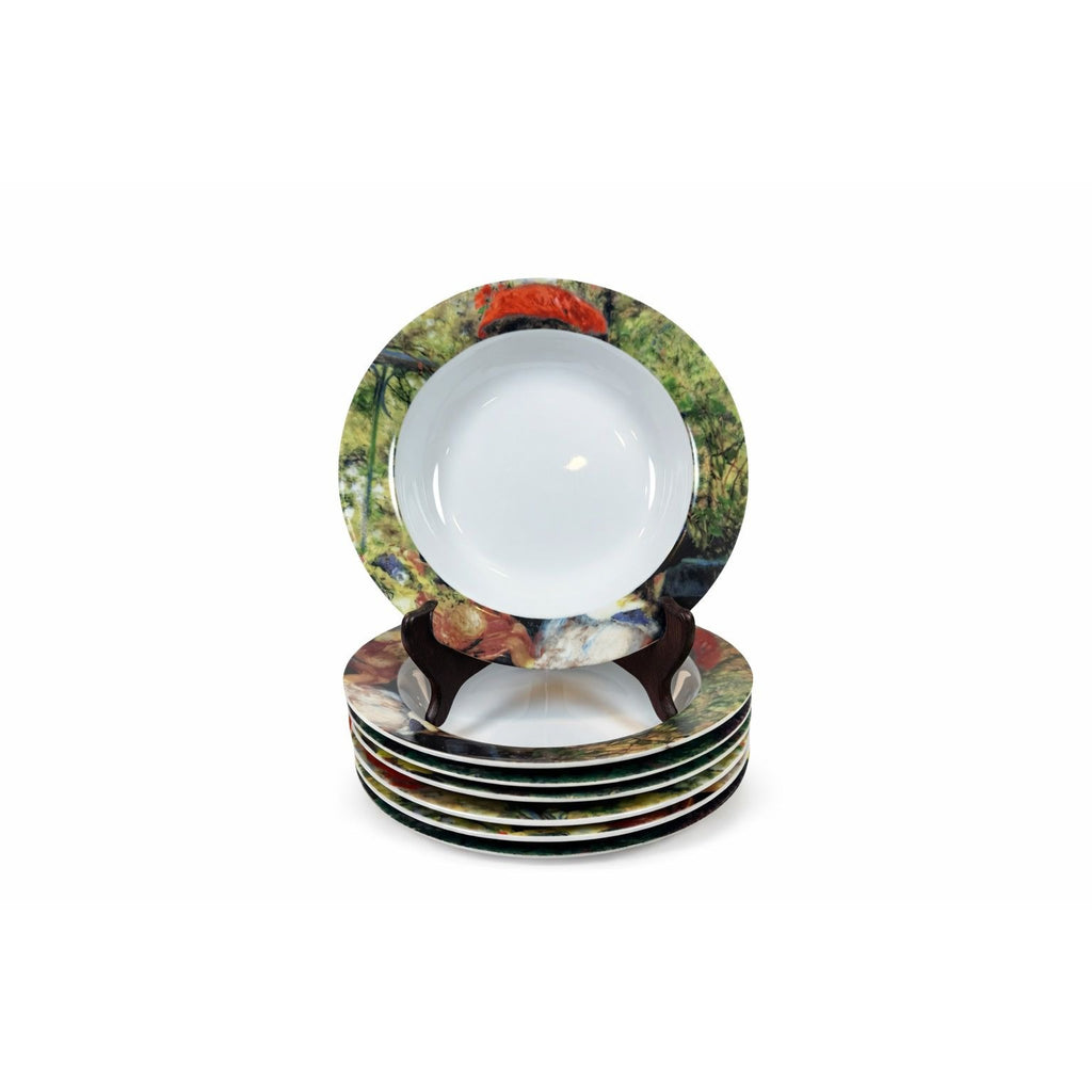Rim Soup Salad Pasta Bowl Sakura Set 7 Georges Seurat Sunday Afternoon Colorful Museum Art Replacement Dishes China Art Lover Tableware