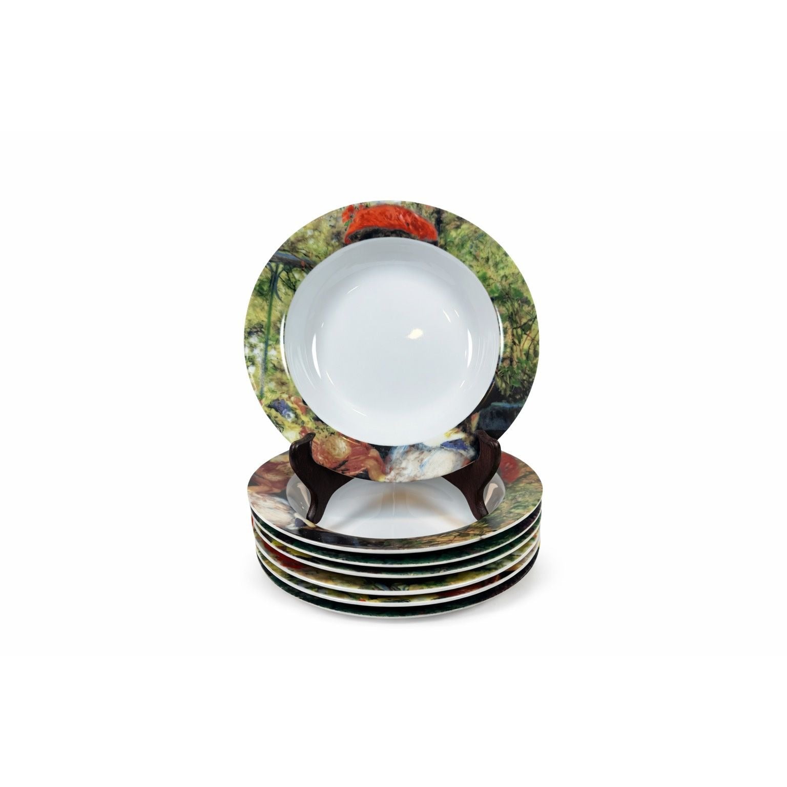 Rim Soup Salad Pasta Bowl Sakura Set 7 Georges Seurat Sunday Afternoon Colorful Museum Art Replacement Dishes China Art Lover Tableware