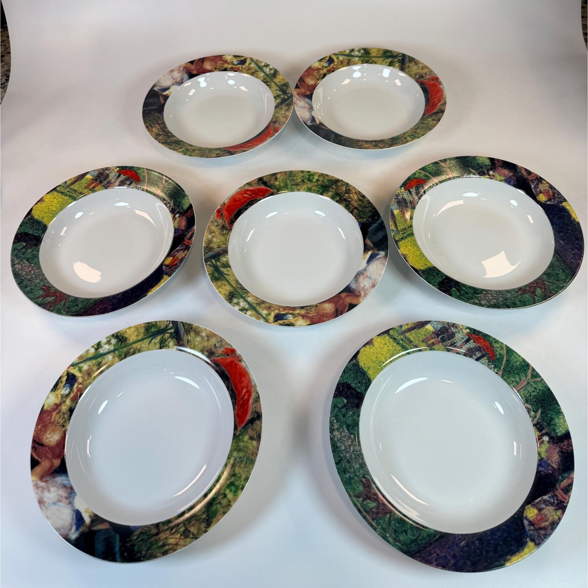 Rim Soup Salad Pasta Bowl Sakura Set 7 Georges Seurat Sunday Afternoon Colorful Museum Art Replacement Dishes China Art Lover Tableware