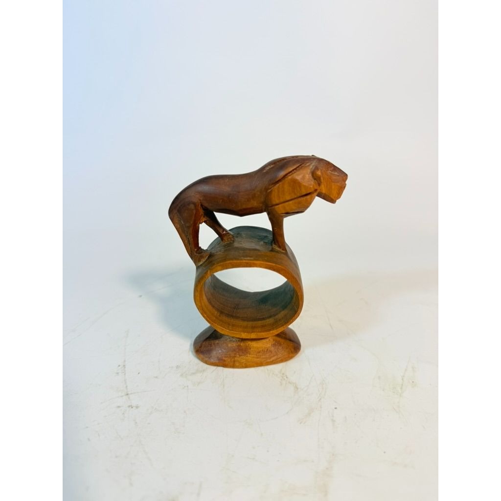 Napkin Rings Hand Carved Wood Safari Animal Set of 5 Made in Kenya Rosewood