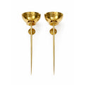 Polished Brass Wall Sconces Pair Mounted Pillar Candle Holder Metal Candle Home Mantle Decor