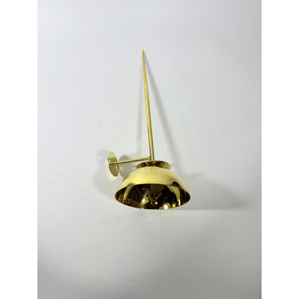 Polished Brass Wall Sconces Pair Mounted Pillar Candle Holder Metal Candle Home Mantle Decor