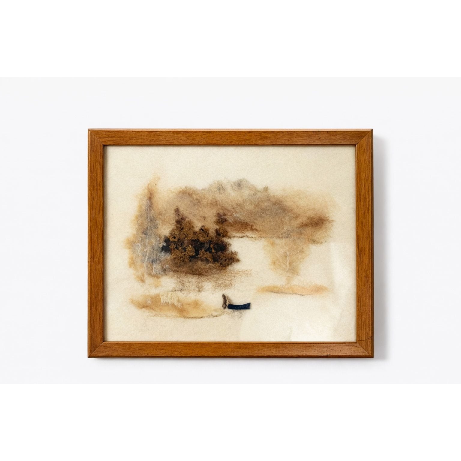 Framed Wall Decor Felted Abstract Vintage Natural Wool New Zealand Artist Olive Small Burnett Place Lake Tekaop Home Decor Wood Frame