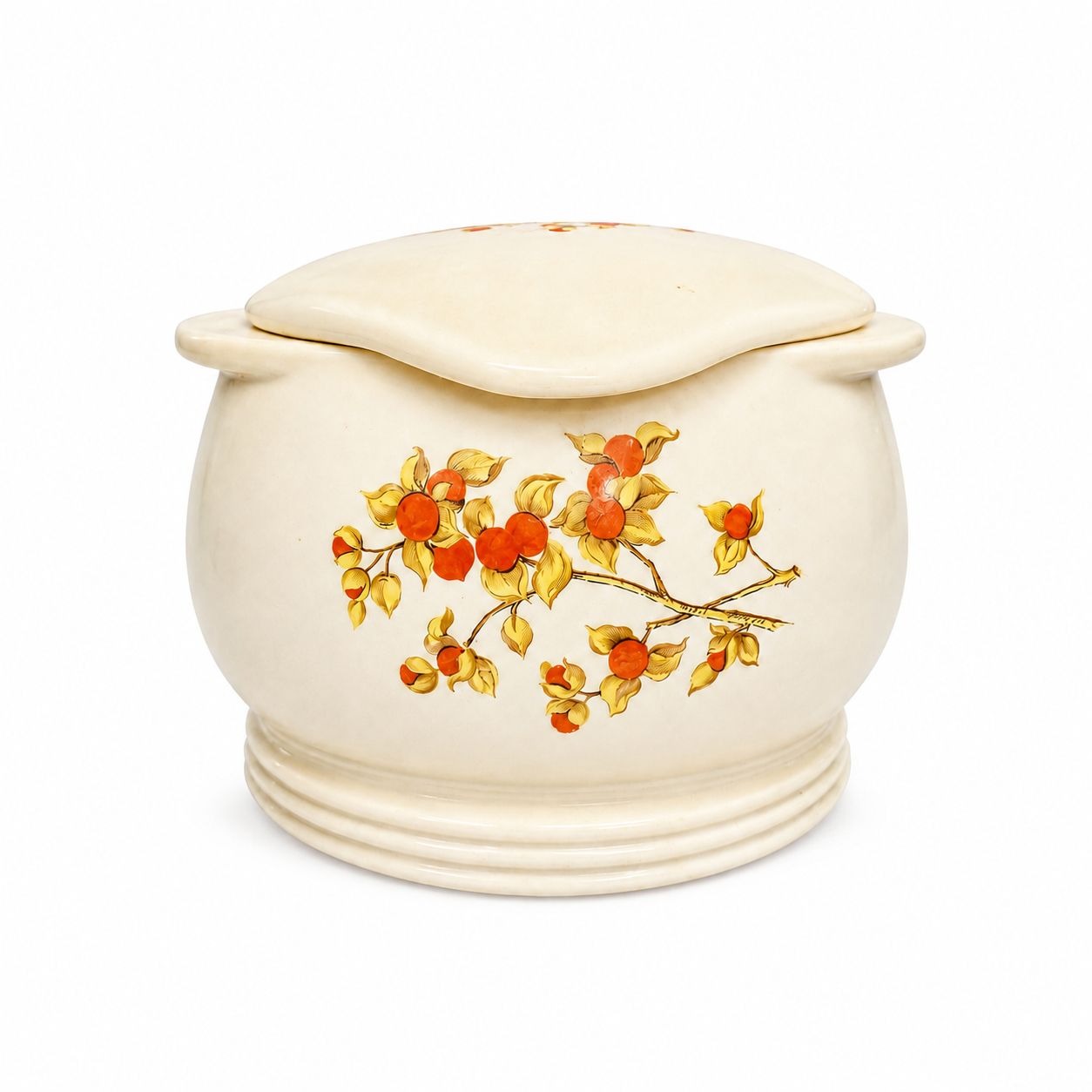 Ironstone Grease Jar  Vintage Universal Cambridge Pottery BitterSweet Casserole Dish Made Farmhouse Rustic Primitive Granny Core