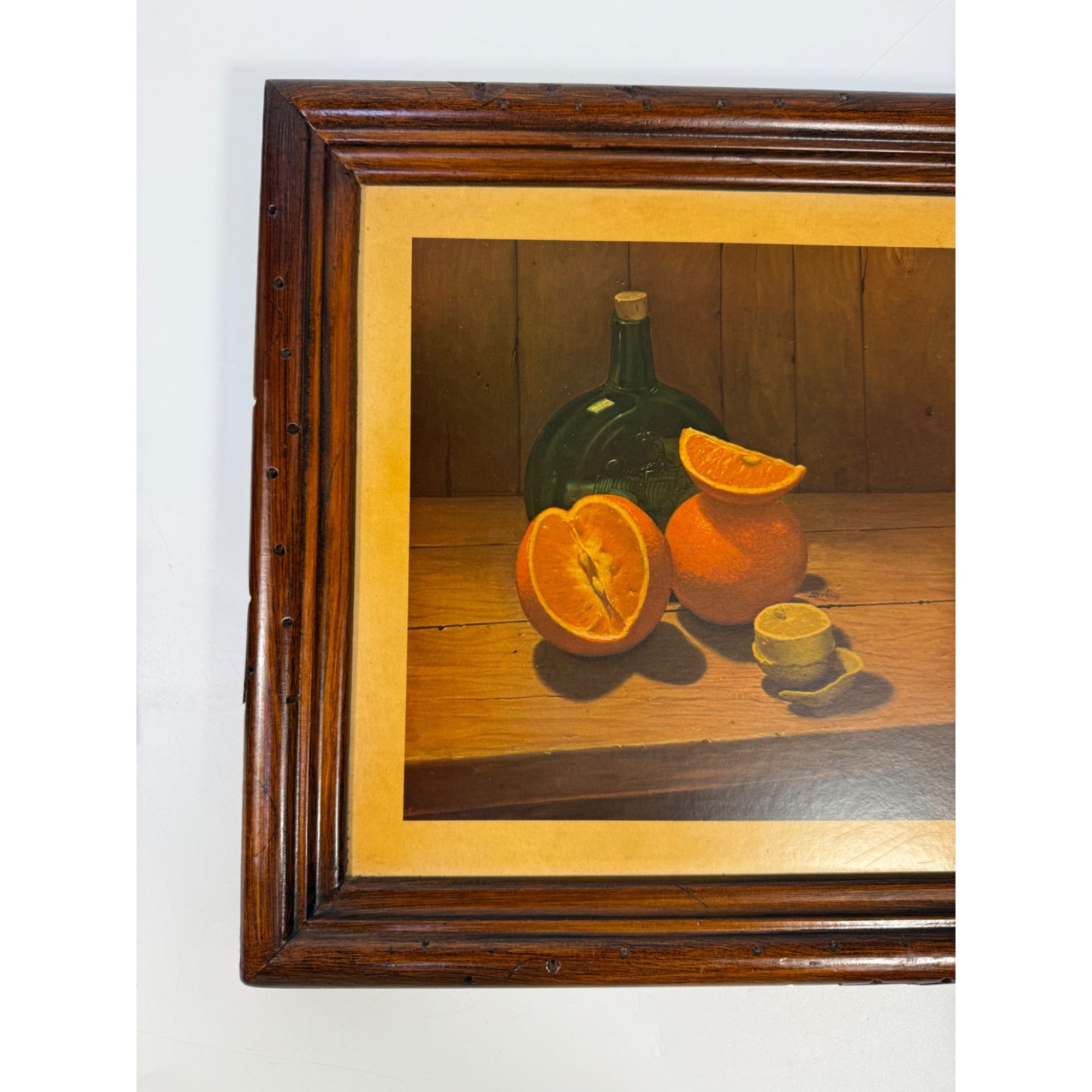 Hank Bos Style Fruit Still Life Framed Print Pair Set 2 | Pumpkin Apple Oranges Empoli Kitchen Art Grandma Core Farmhouse Country Primitive