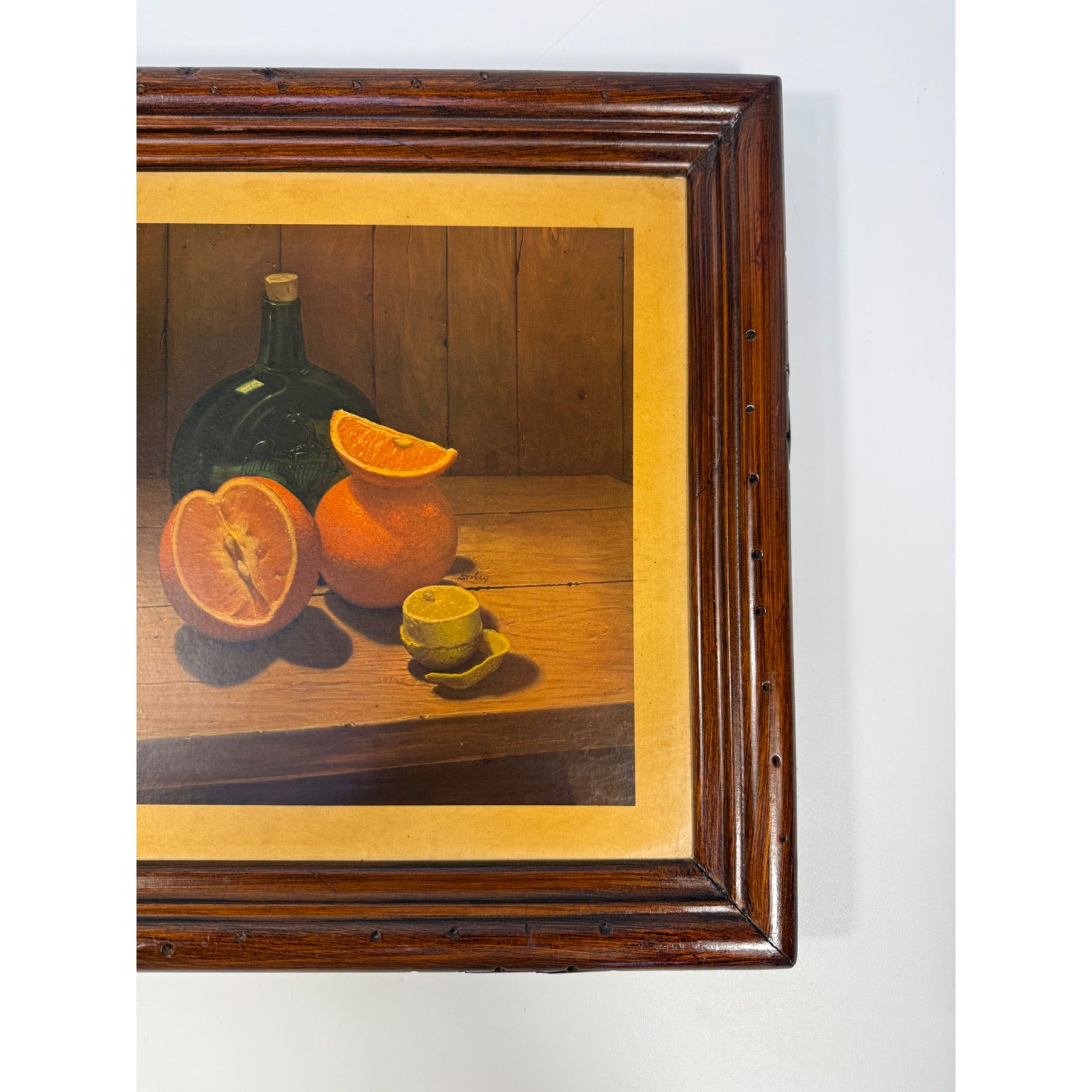 Hank Bos Style Fruit Still Life Framed Print Pair Set 2 | Pumpkin Apple Oranges Empoli Kitchen Art Grandma Core Farmhouse Country Primitive