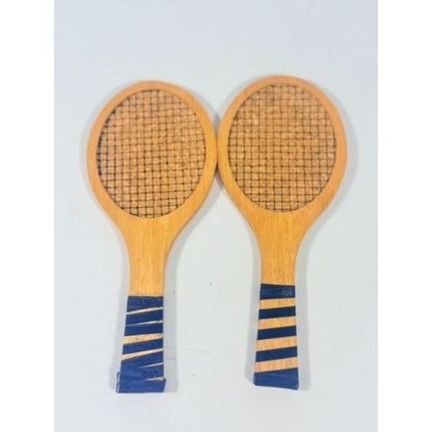 Coaster Set Cork and Wood Tennis Rackets Set 6 Unique Barware Vintage Gifts Serving Party Country Club Kitchenware Hostess Mancave