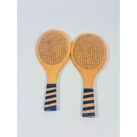 Coaster Set Cork and Wood Tennis Rackets Set 6 Unique Barware Vintage Gifts Serving Party Country Club Kitchenware Hostess Mancave