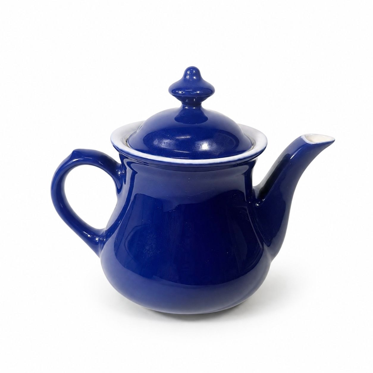 Million Dollar Coffee Pot Teapot Hall China Marine Navy Blue  Ceramic Glazed Pottery Restaurant Cottage Granny Core Collectible Stamped
