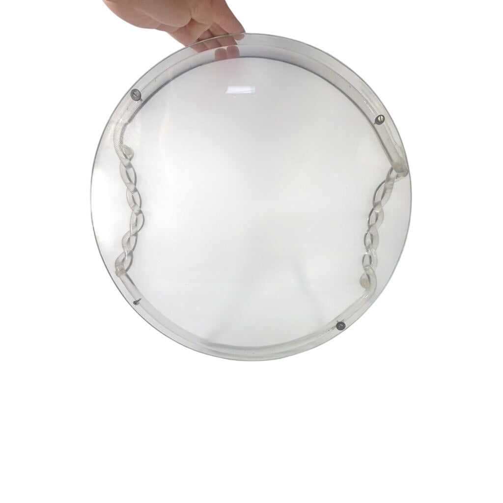 Vanity Boudoir Bar Serving Tray Vintage 1960s Dorothy Thorpe Style MCM Lucite Acrylic Mid Century Retro Braided Handle Barware Unique Home