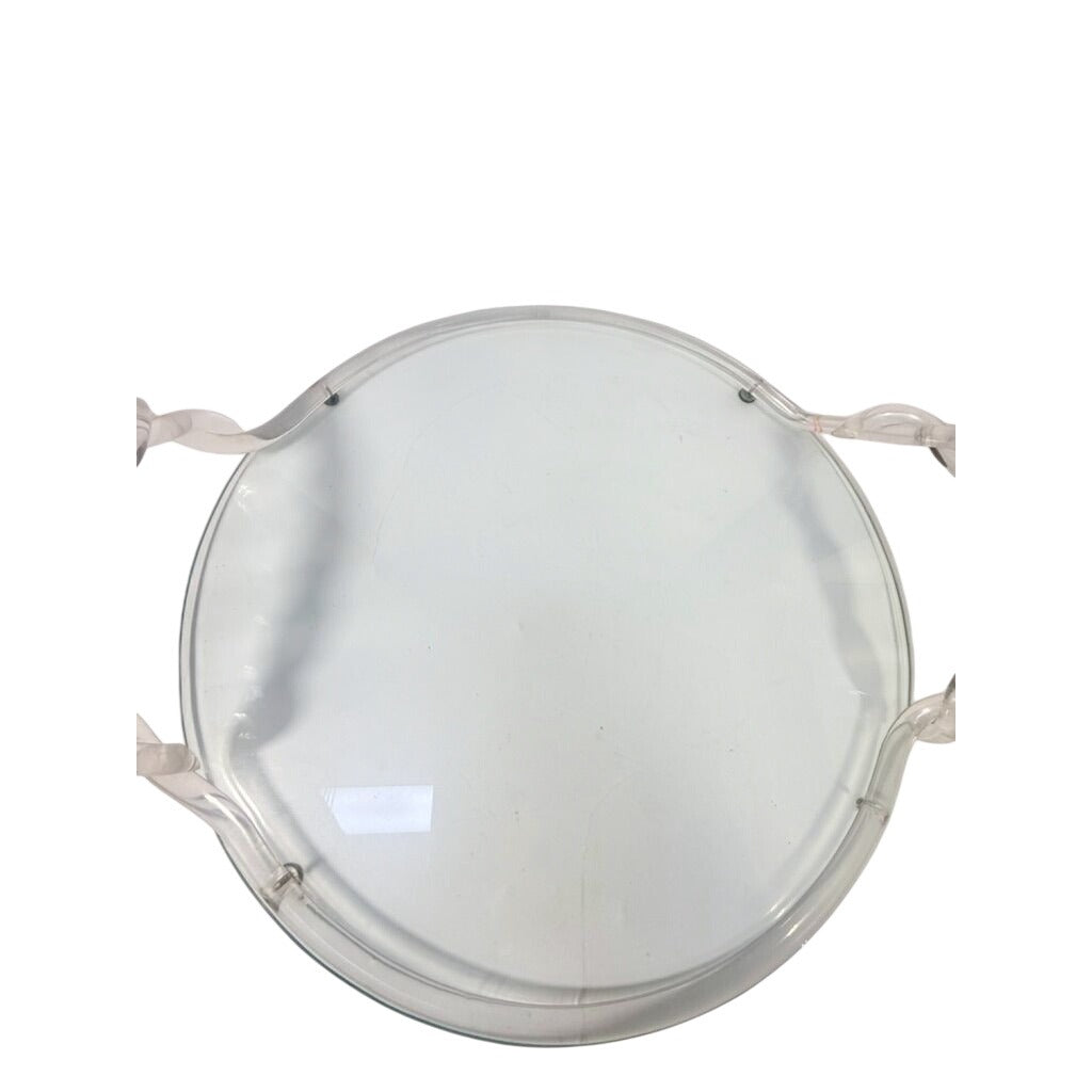 Vanity Boudoir Bar Serving Tray Vintage 1960s Dorothy Thorpe Style MCM Lucite Acrylic Mid Century Retro Braided Handle Barware Unique Home