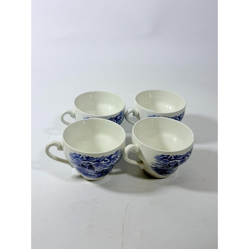 Transferware Tea Cup Enoch Wedgwood Countryside”Teacup -Blue and White Dishware – Made in England Replacement China Traditional