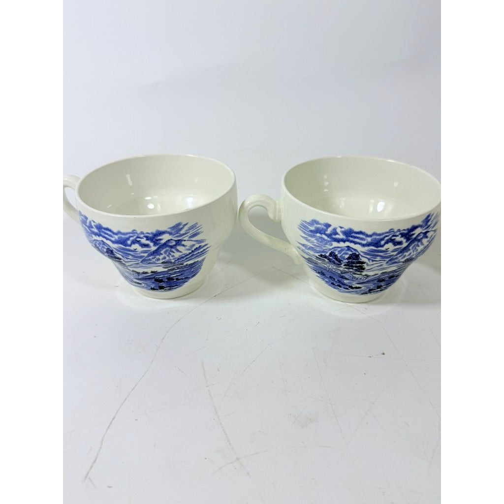 Transferware Tea Cup Enoch Wedgwood Countryside”Teacup -Blue and White Dishware – Made in England Replacement China Traditional