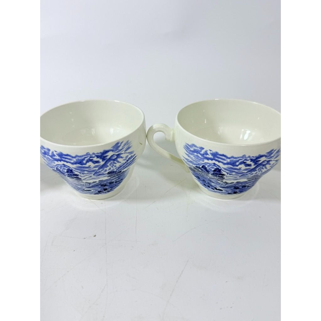 Transferware Tea Cup Enoch Wedgwood Countryside”Teacup -Blue and White Dishware – Made in England Replacement China Traditional