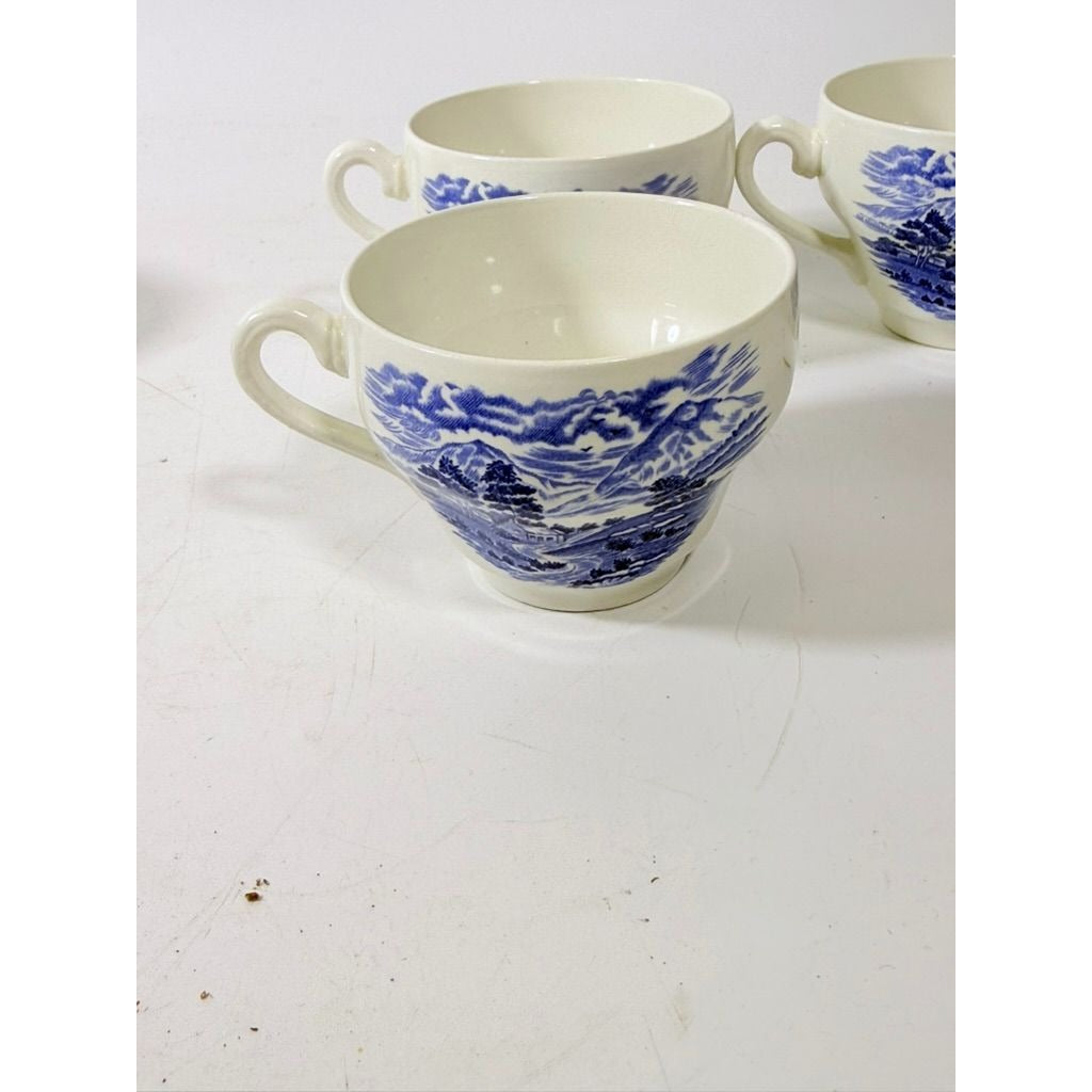 Transferware Tea Cup Enoch Wedgwood Countryside”Teacup -Blue and White Dishware – Made in England Replacement China Traditional