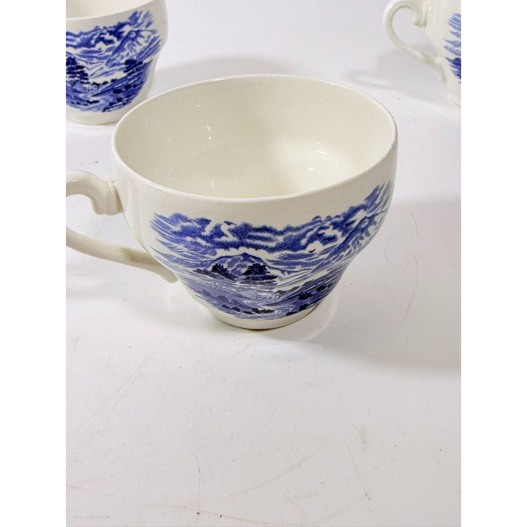 Transferware Tea Cup Enoch Wedgwood Countryside”Teacup -Blue and White Dishware – Made in England Replacement China Traditional