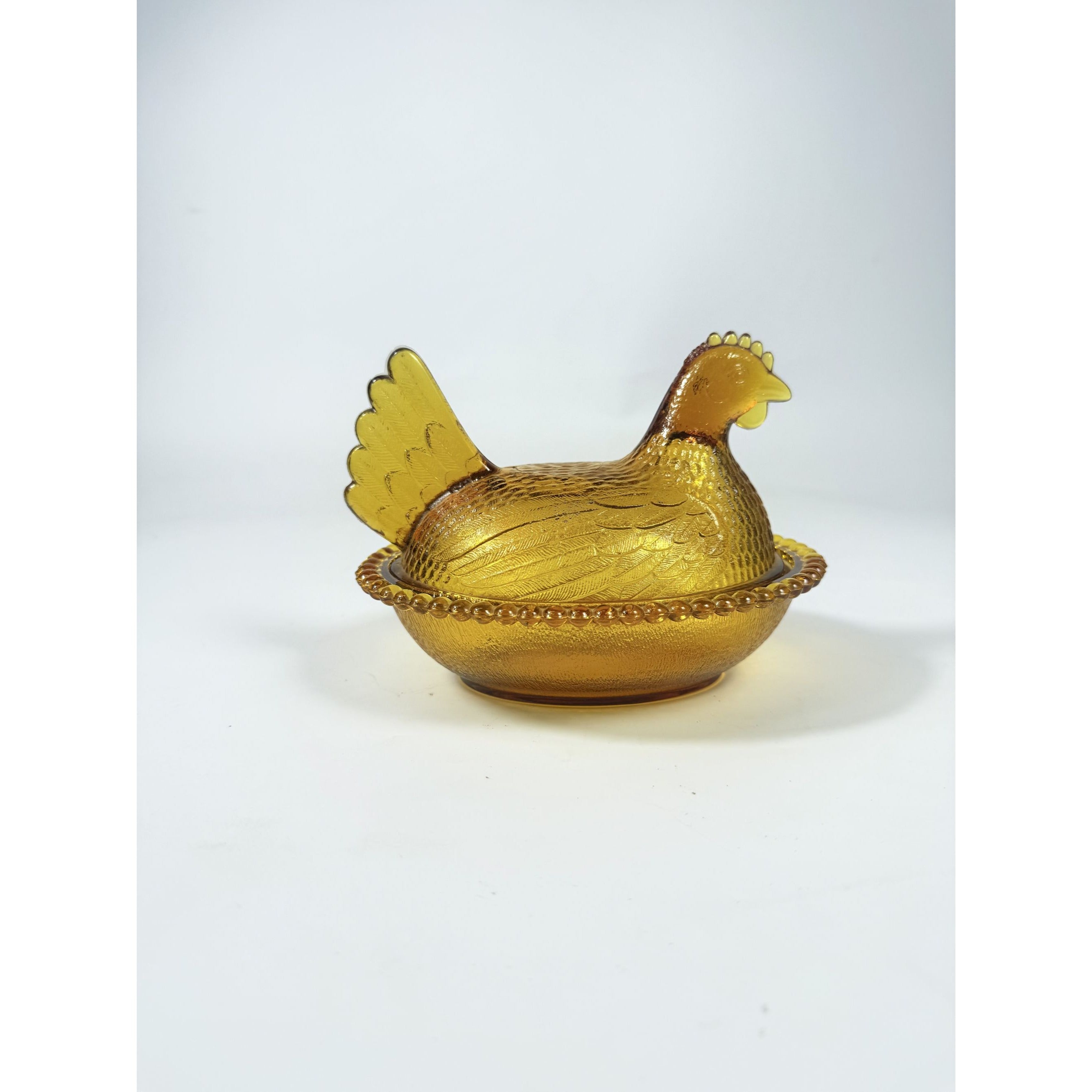 Hen on Nest Amber Indiana Glass Vintage Collectible Glassware Kitchen Grandma Cottage Core Farmhouse Country