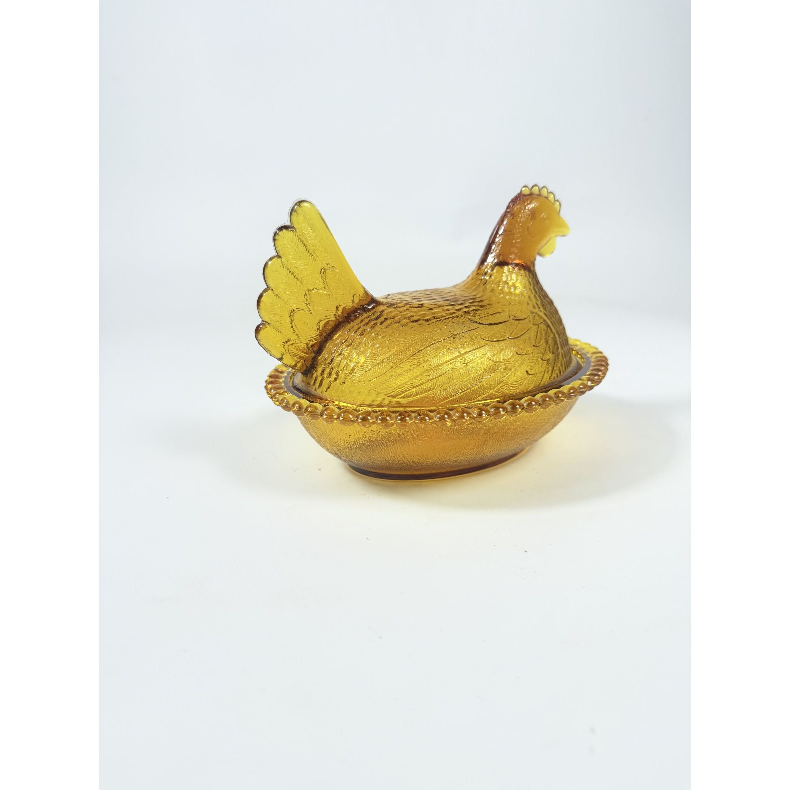 Hen on Nest Amber Indiana Glass Vintage Collectible Glassware Kitchen Grandma Cottage Core Farmhouse Country