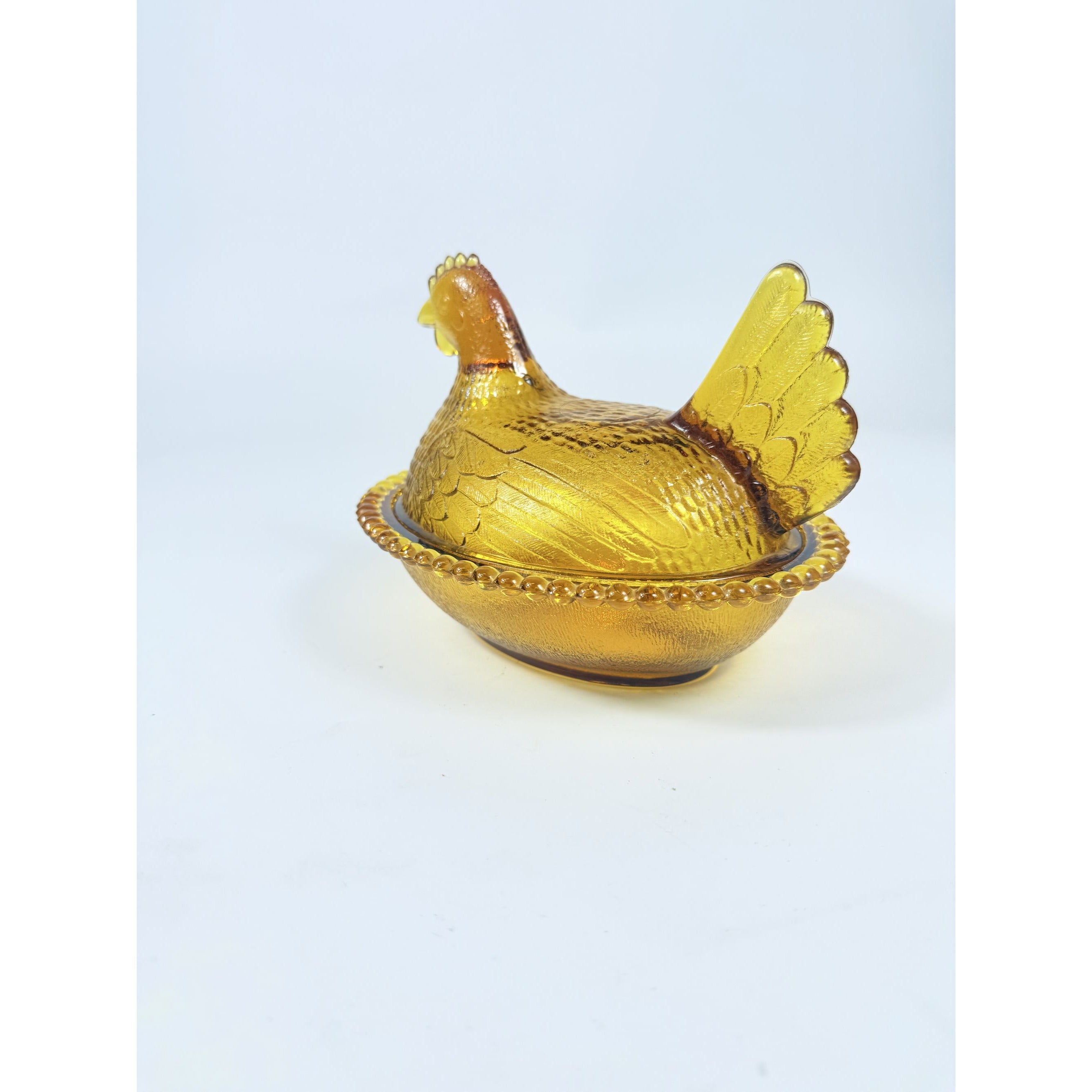 Hen on Nest Amber Indiana Glass Vintage Collectible Glassware Kitchen Grandma Cottage Core Farmhouse Country