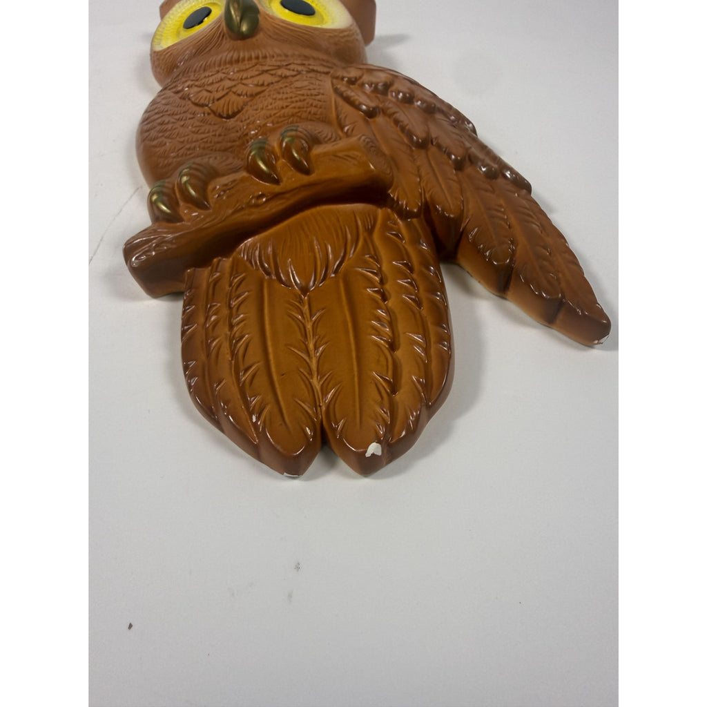 Chalkware Owls Pair Set 2 Wall Hanging Miller Studios Vintage Mid Century Boho Kitschy On Perch