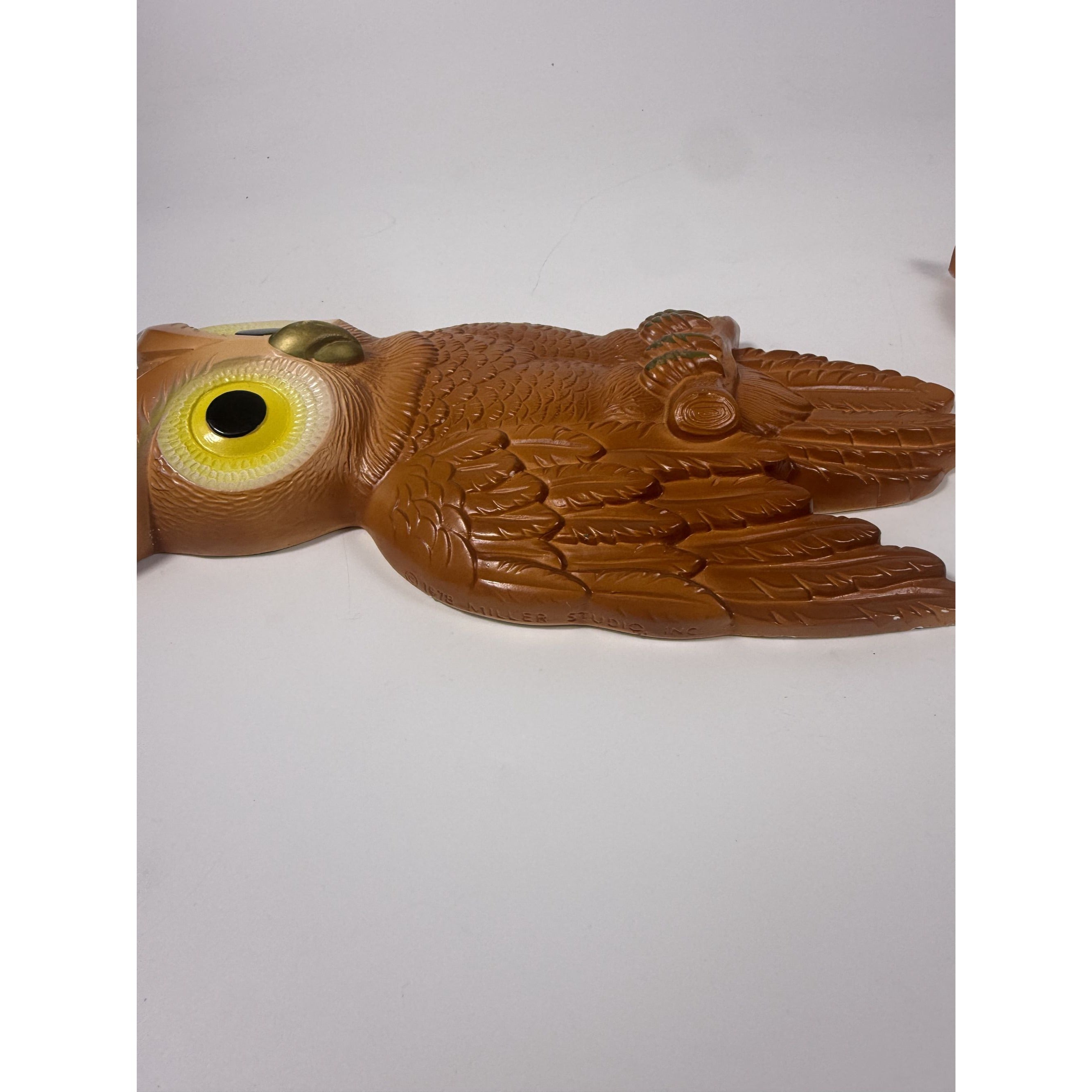 Chalkware Owls Pair Set 2 Wall Hanging Miller Studios Vintage Mid Century Boho Kitschy On Perch