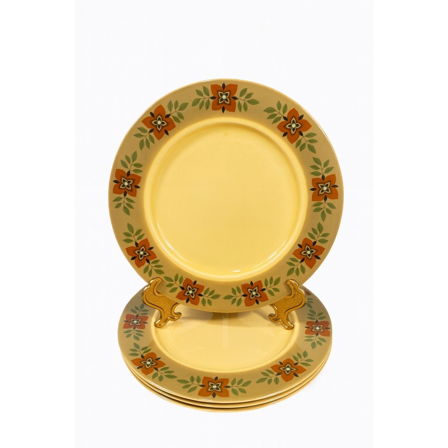 Ironstone Dinner Plates Taylor Smith and Taylor Granada Casa Madrid 10”  Set 4 Mid Century Retro Vintage Replacement China Floral Flowers