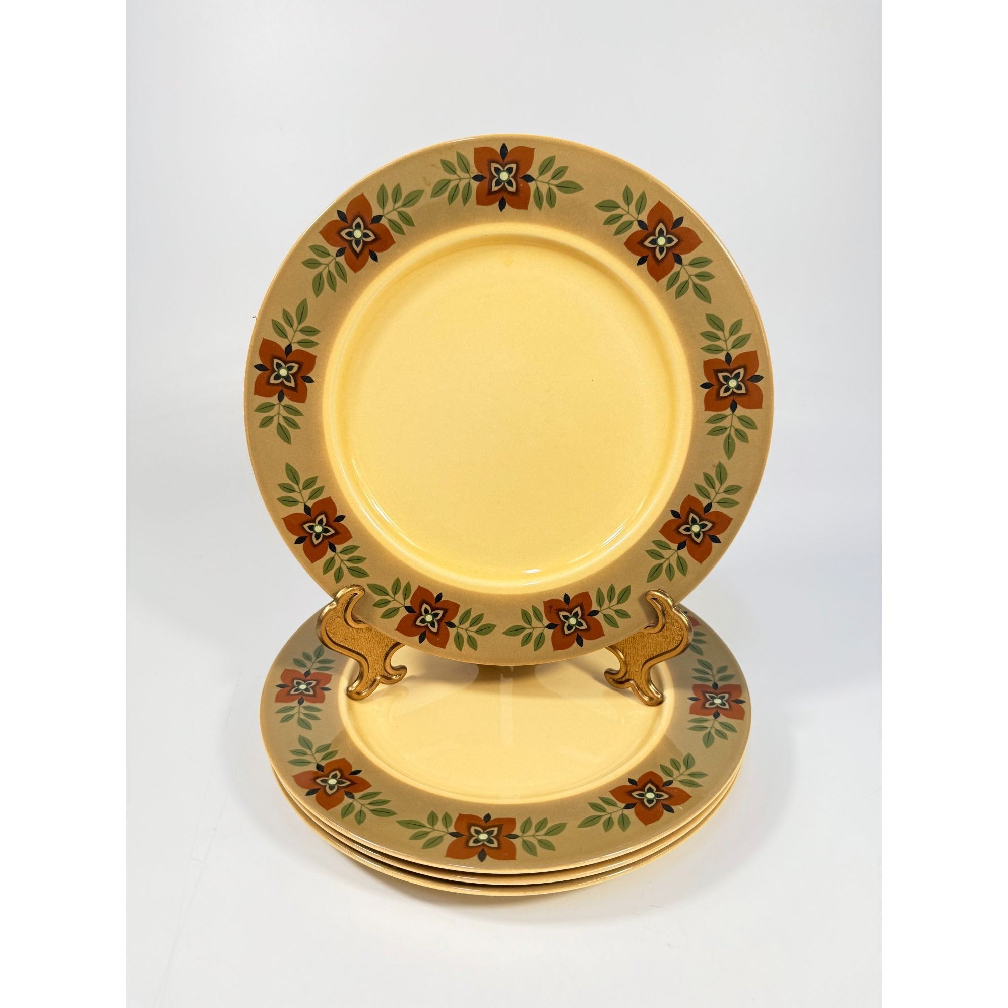 Ironstone Dinner Plates Taylor Smith and Taylor Granada Casa Madrid 10”  Set 4 Mid Century Retro Vintage Replacement China Floral Flowers