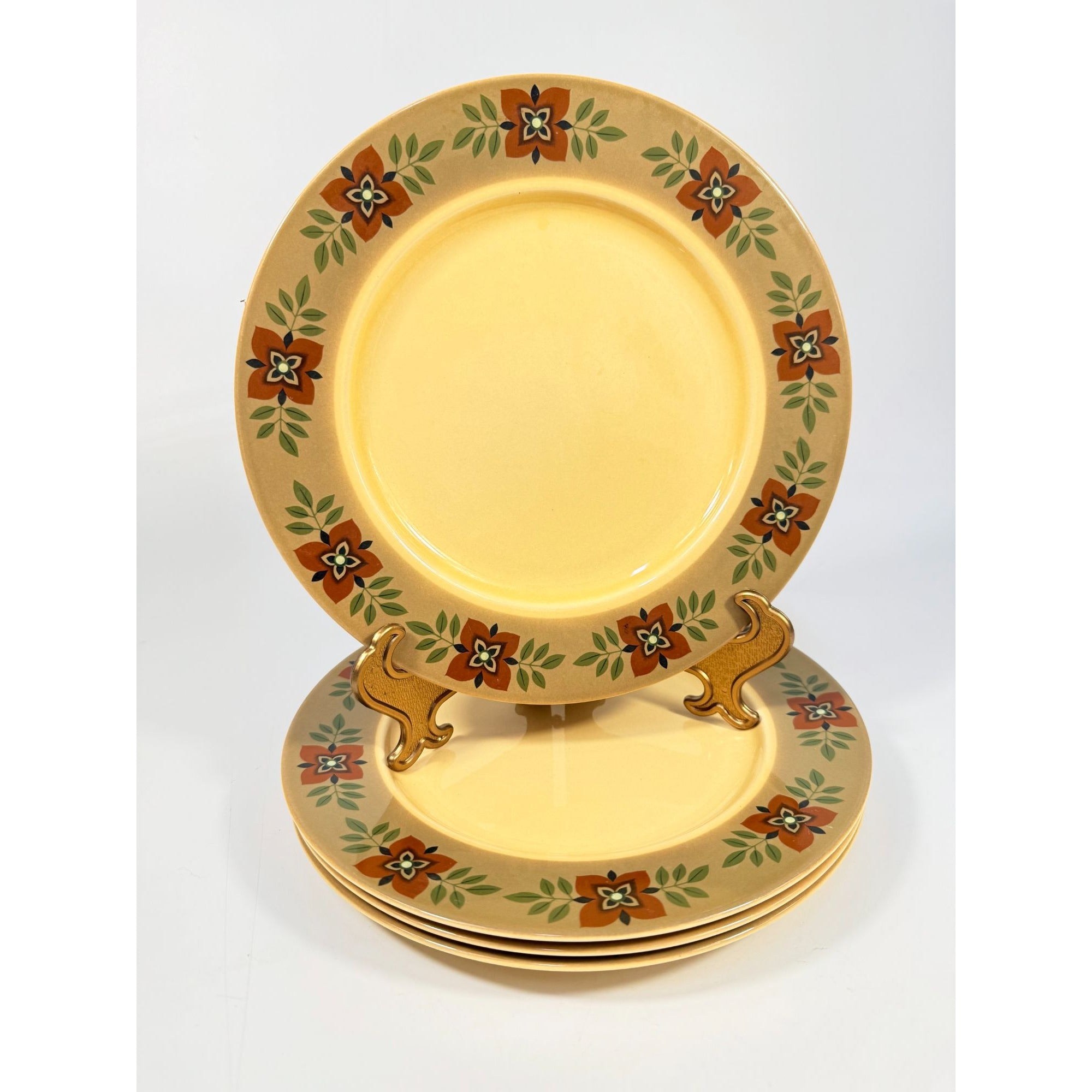 Ironstone Dinner Plates Taylor Smith and Taylor Granada Casa Madrid 10”  Set 4 Mid Century Retro Vintage Replacement China Floral Flowers