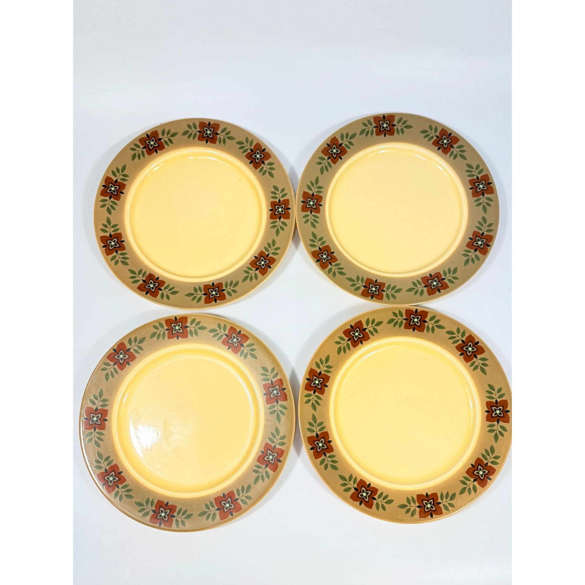 Ironstone Dinner Plates Taylor Smith and Taylor Granada Casa Madrid 10”  Set 4 Mid Century Retro Vintage Replacement China Floral Flowers