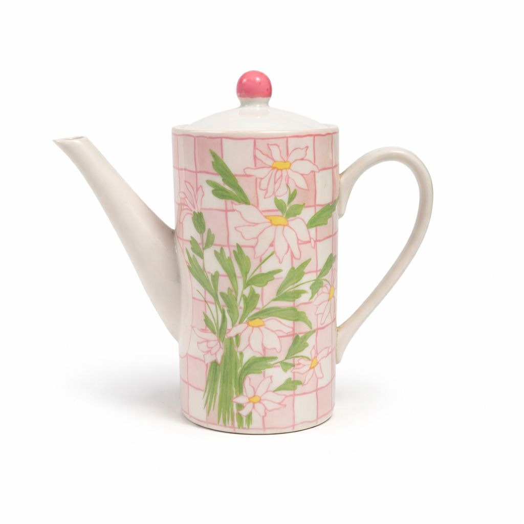 Mini Tea Pot Franci Villa Vanilla Daisies Taste Setter Vintage Palm Beach Regency Mid Mod Porcelain Ceramic Childrens Size Party